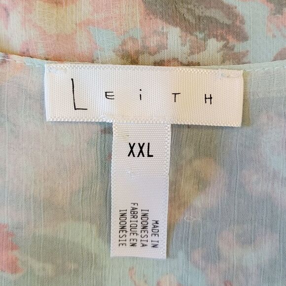 Leith Green Floral Wrap High-Low Lined Chiffon Dress Size XXL - Picture 9 of 10